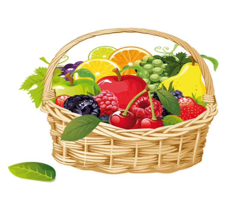 Vinyl teppich küche obstkorb - TenStickers