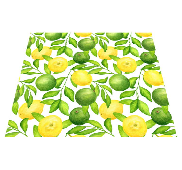 Vinyl teppich küche zitronen und limetten - TenStickers