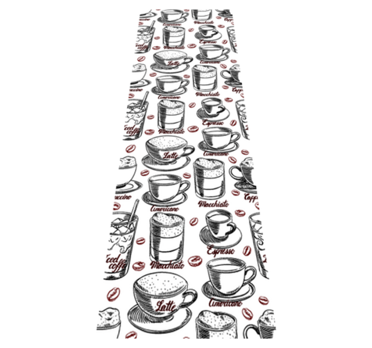 Vinyl teppich küche mit kaffeemuster - TenStickers