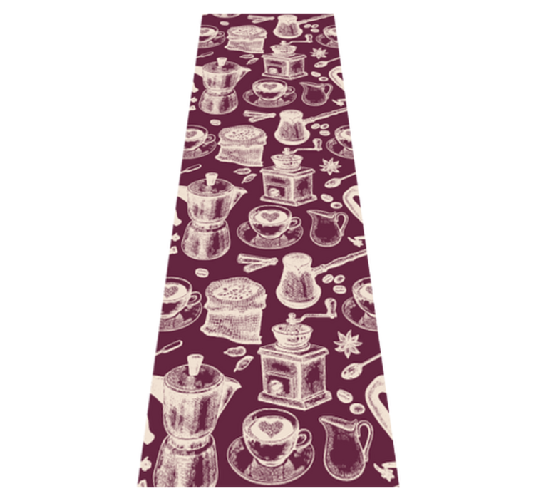 Vinyl teppich küche mit kaffeemuster design - TenStickers