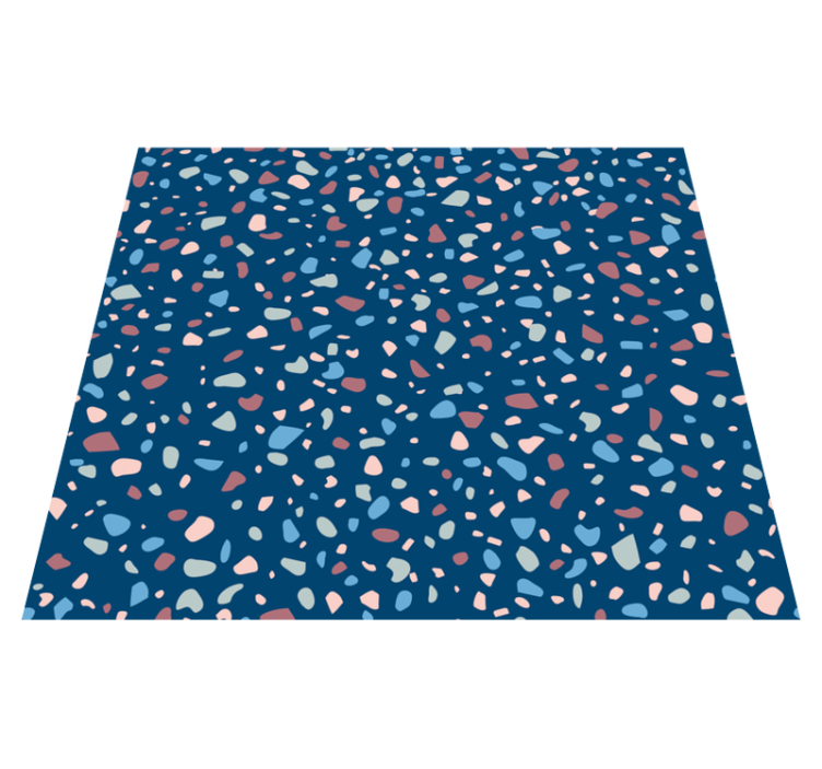 Vinyl teppich küche in dunkelblauem terrazzo - TenStickers