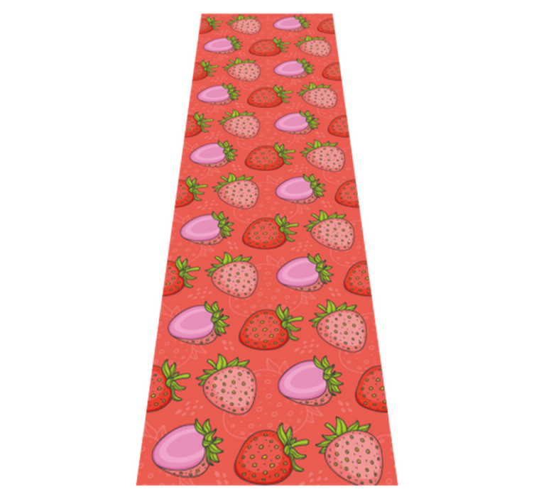 Vinyl teppich küche nahtlose rote und pinke erdbeeren - TenStickers