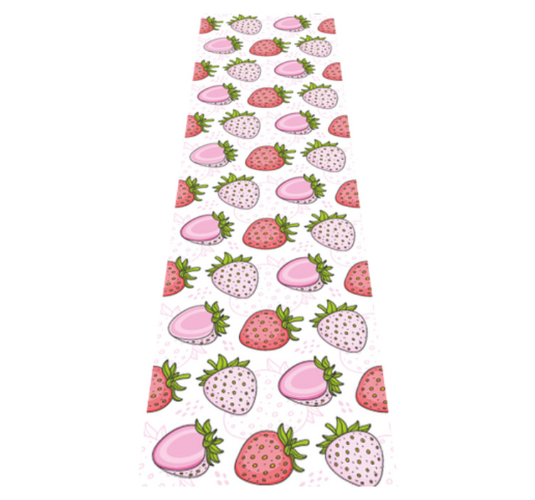 Vinyl teppich küche mit nahtlosen rosa roten erdbeeren - TenStickers