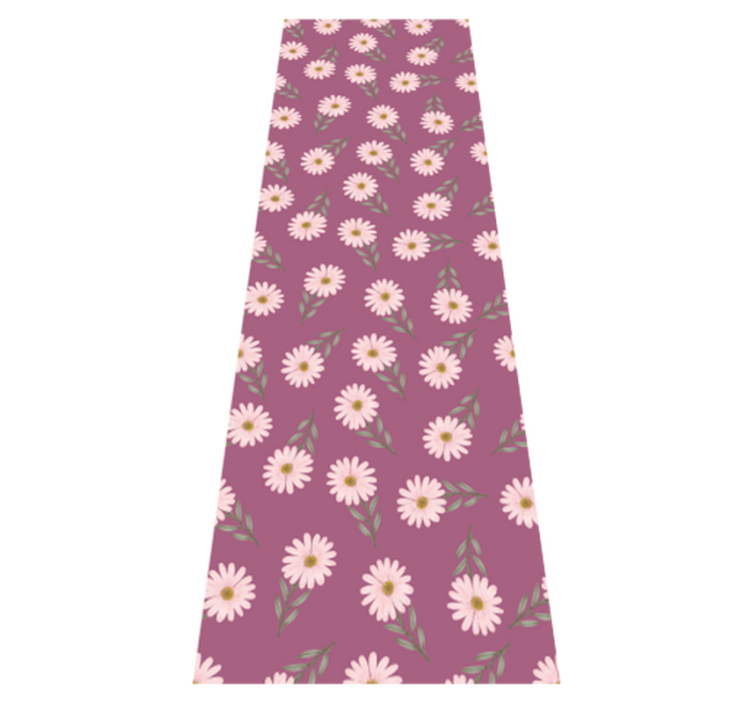 Vinyl teppich küche mit kleinen rosa gänseblümchen - TenStickers