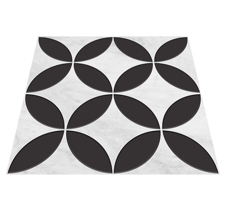 Vinyl teppich bad mit hydraulischen blumenmotiven - TenStickers