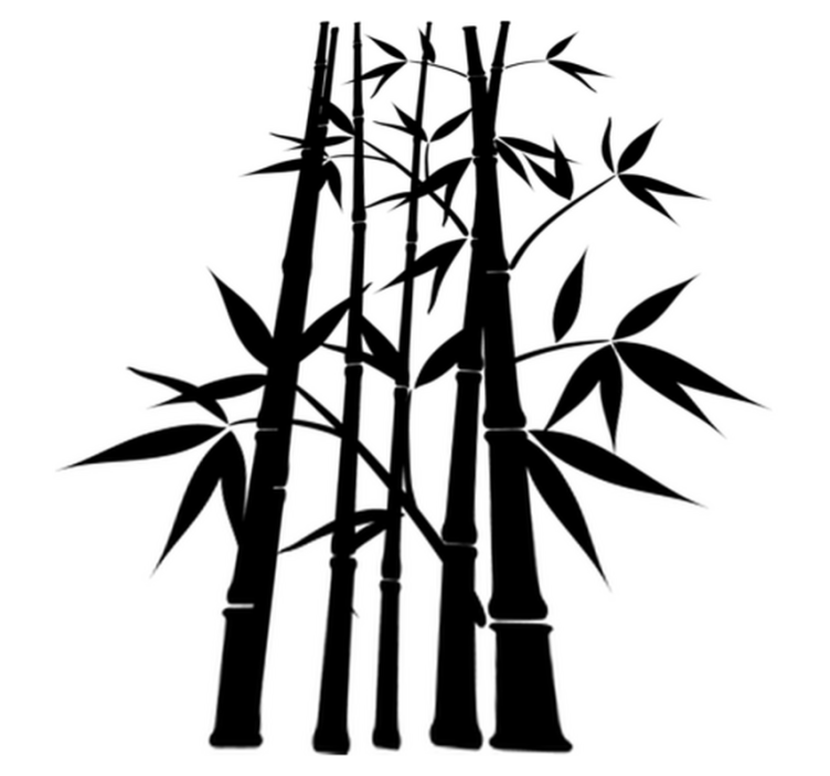 Vinyl teppich bad mit bambus pflanzenmotiv - TenStickers