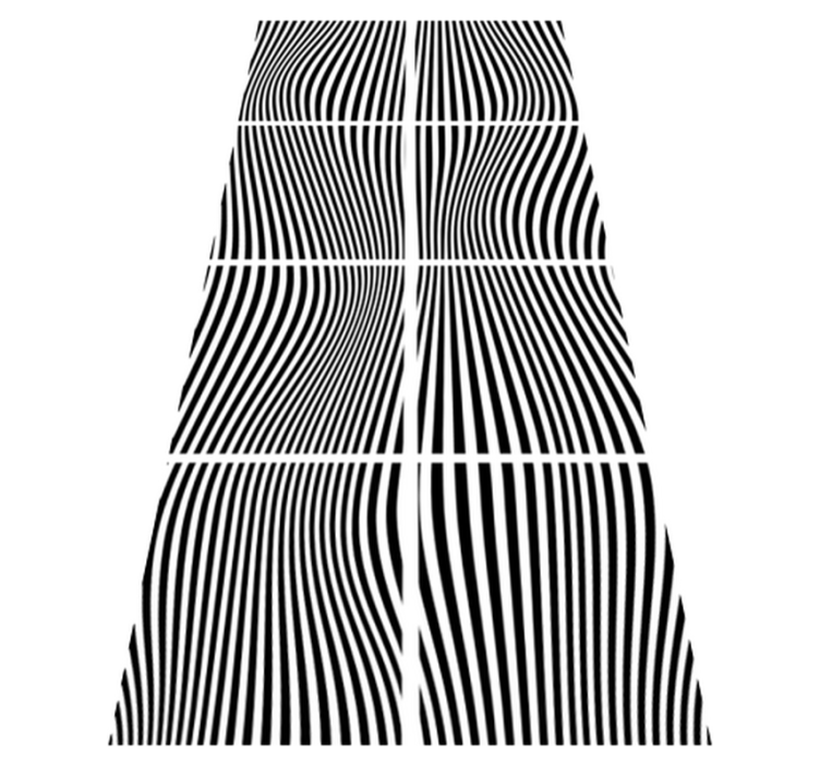 Vinyl teppich bad wellenmuster in quadraten - TenStickers