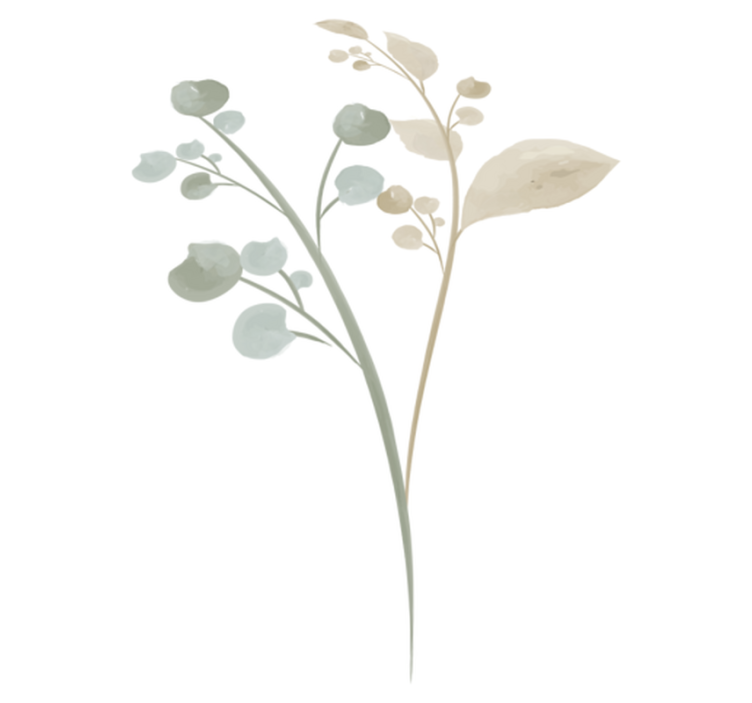 Vinyl teppich bad aquarell zweig - TenStickers