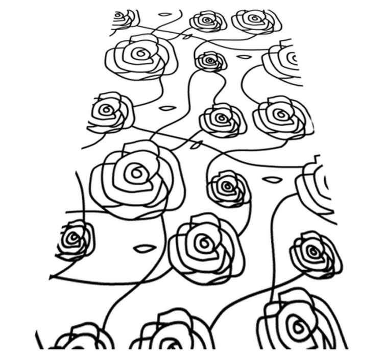Vinyl teppich bad mit minimalistischen rosen - TenStickers