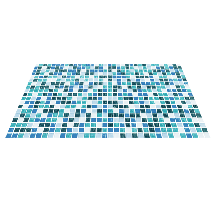 Vinyl teppich bad mit blauen mosaikfliesen - TenStickers