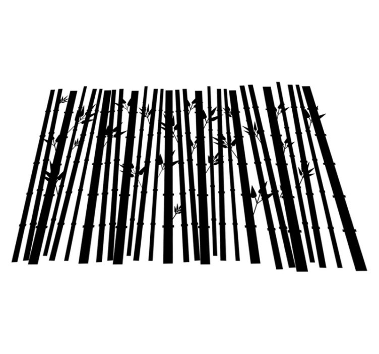 Vinyl teppich bad mit bambuspflanzen design - TenStickers
