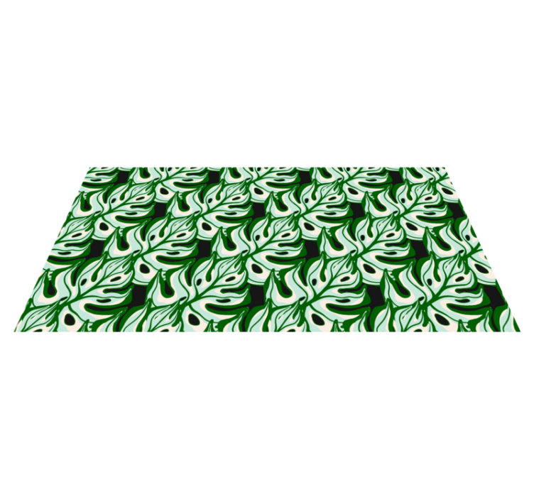 Vinyl teppich blumen mit spritzigem schwarzgrünmuster - TenStickers
