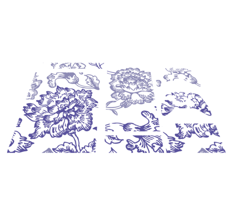 Vinyl teppich blumen in sanftem lila muster - TenStickers