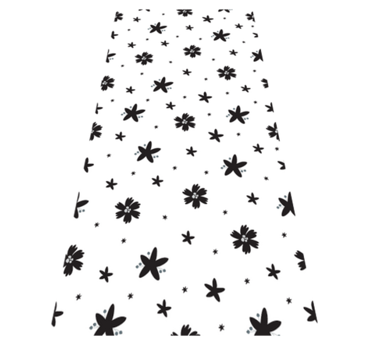 Vinyl teppich blumen schwarz-weißes blumenmuster - TenStickers