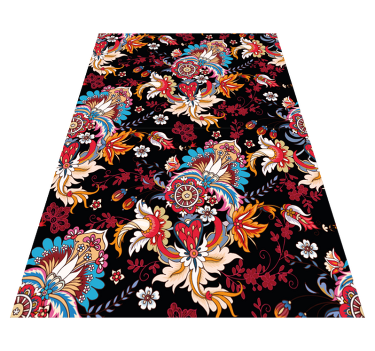 Vinyl teppich blumen bunte moderne ethno kunst - TenStickers