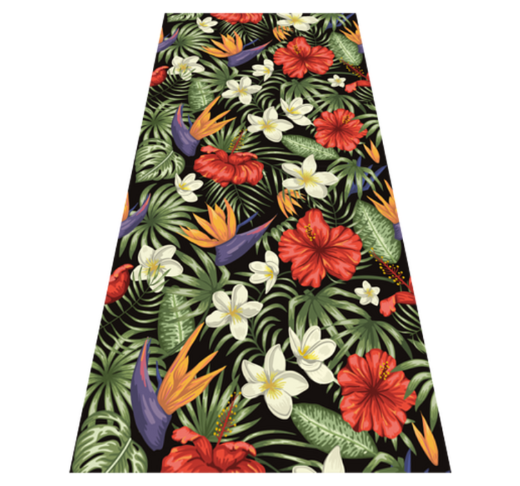 Vinyl teppich blumen mit tropischem dschungelmuster - TenStickers
