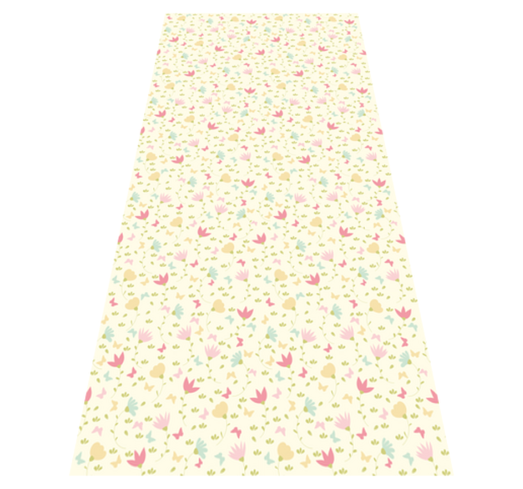 Vinyl teppich blumen mit blumen und schmetterlingen - TenStickers