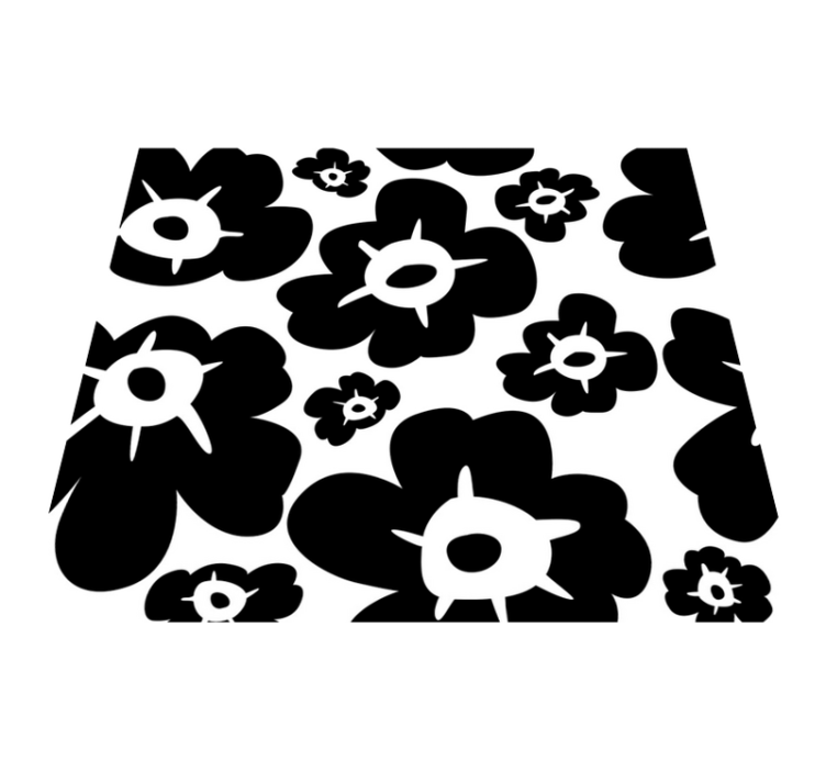 Vinyl teppich blumen schwarze mohnblume - TenStickers