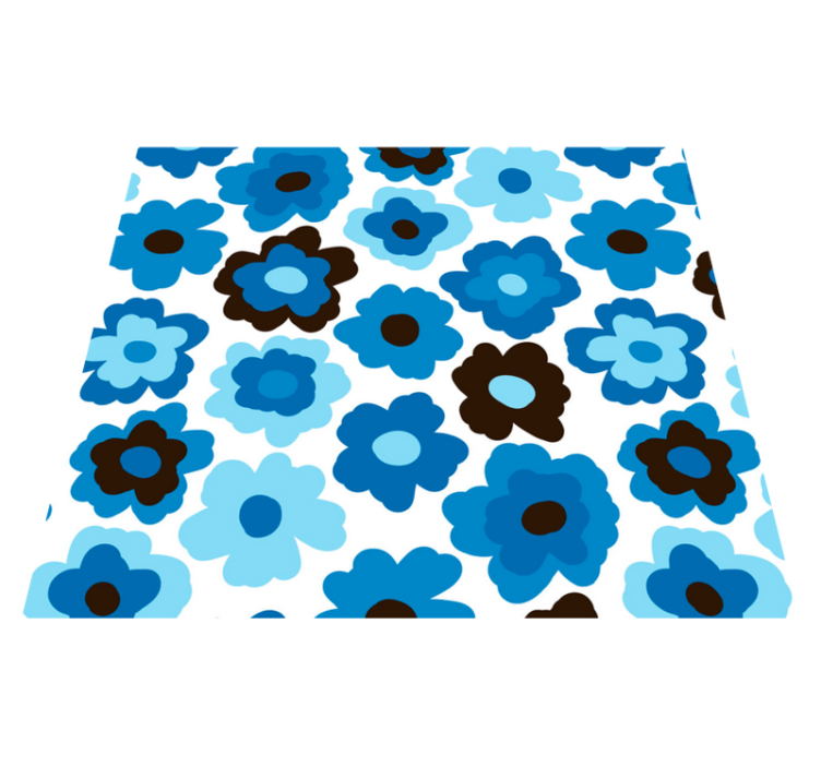 Vinyl teppich blumen blaue mohnblume - TenStickers