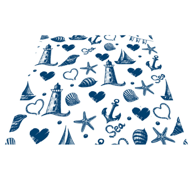 Vinyl teppich blumen nautisches muster - TenStickers