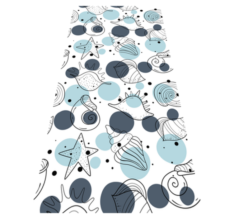 Vinyl teppich blumen mit stilvollen muschelmustern - TenStickers