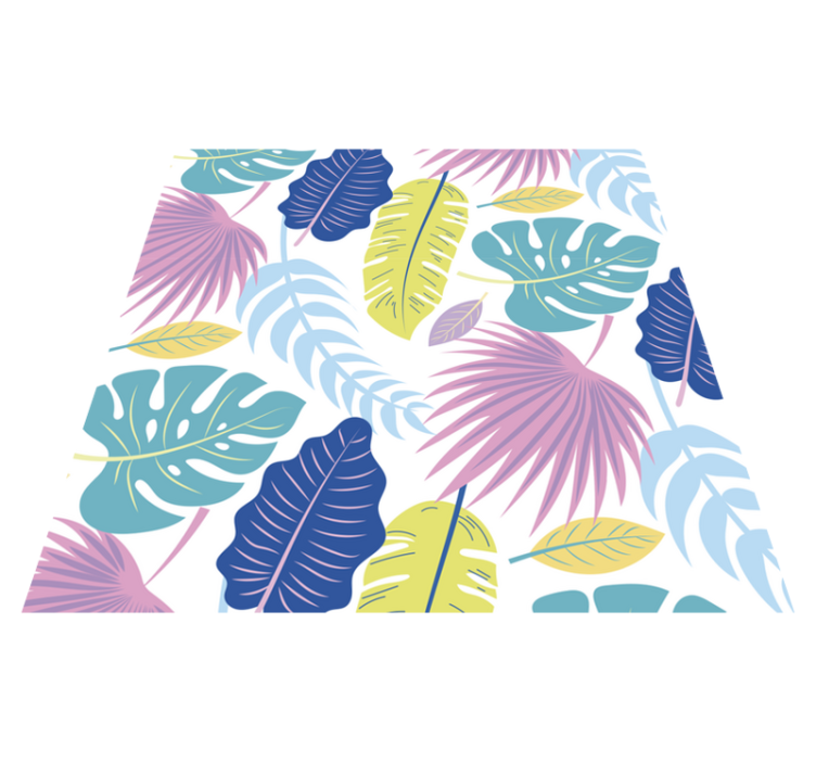 Vinyl teppich blumen mit bunten blattmustern - TenStickers