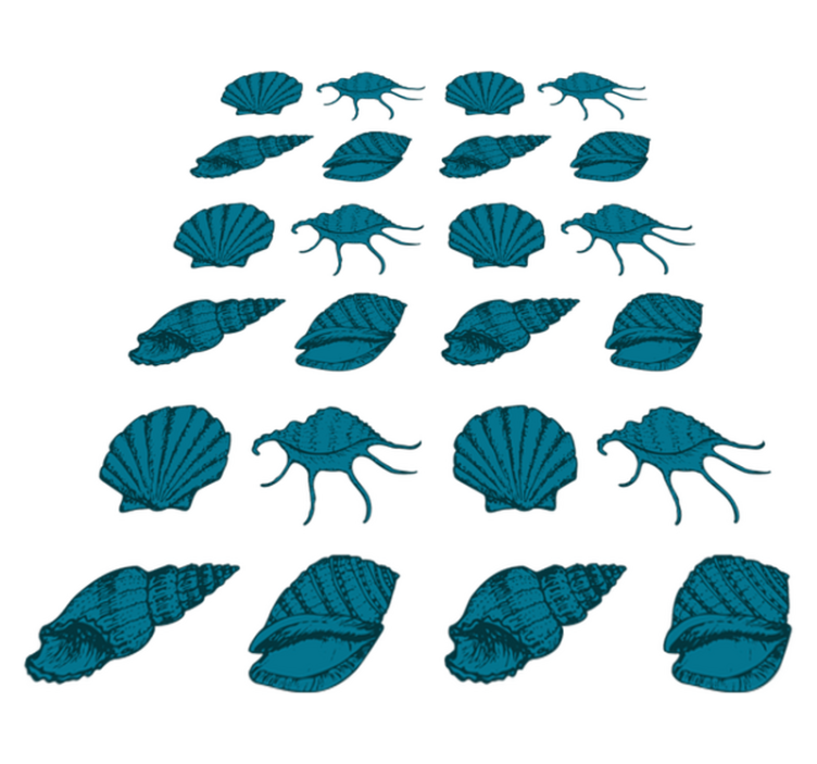 Vinyl teppich blumen mit dekorativen muschelmustern - TenStickers