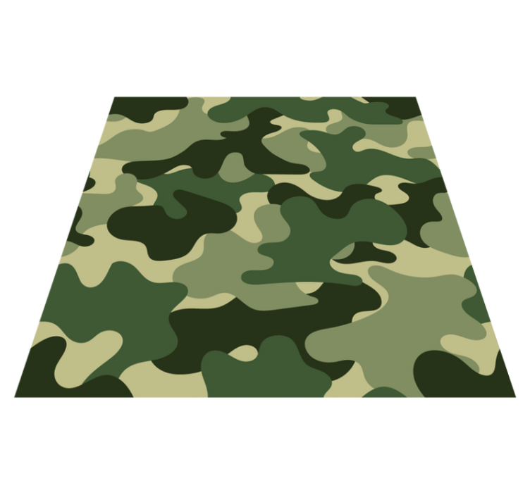 Vinyl teppich blumen im camouflage muster - TenStickers