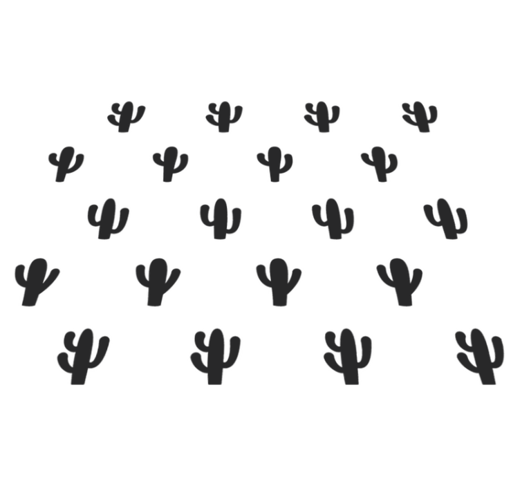 Vinyl teppich blumen mit kaktus muster design - TenStickers