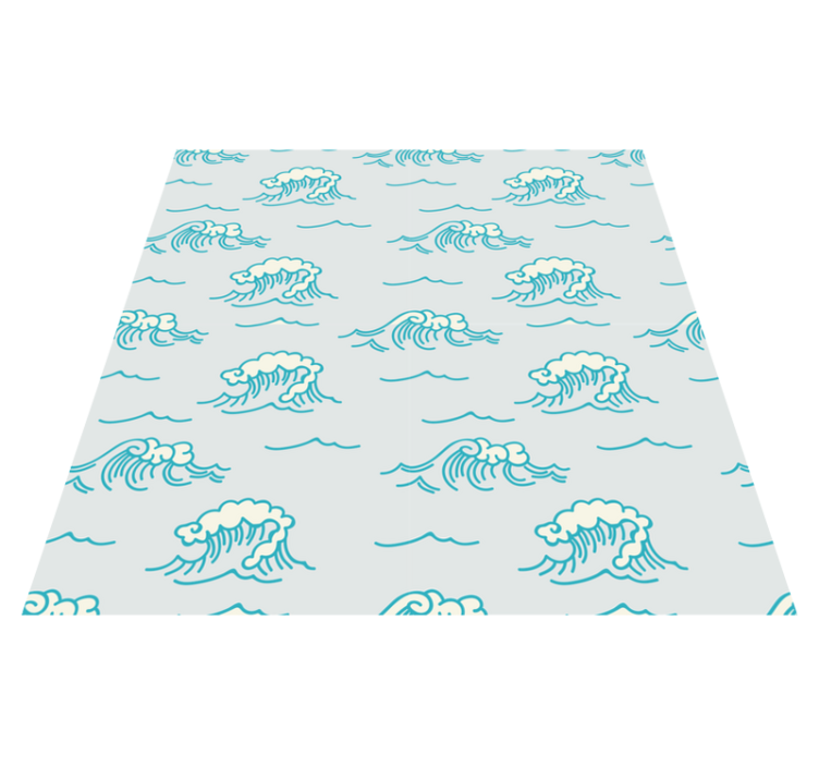 Vinyl teppich blumen wellenmuster design - TenStickers