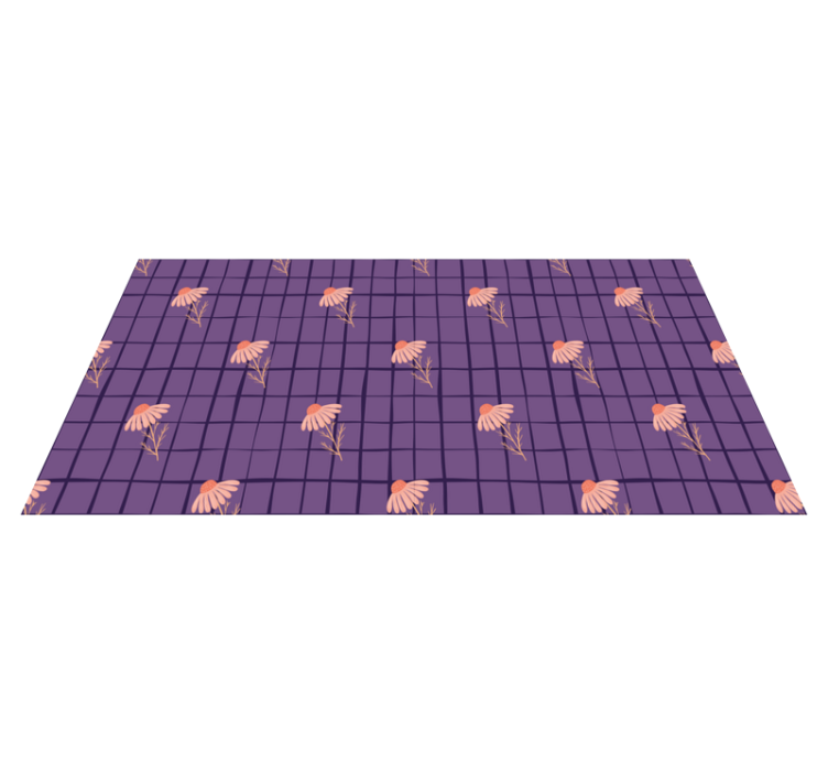 Vinyl teppich blumen lila blumendesign - TenStickers