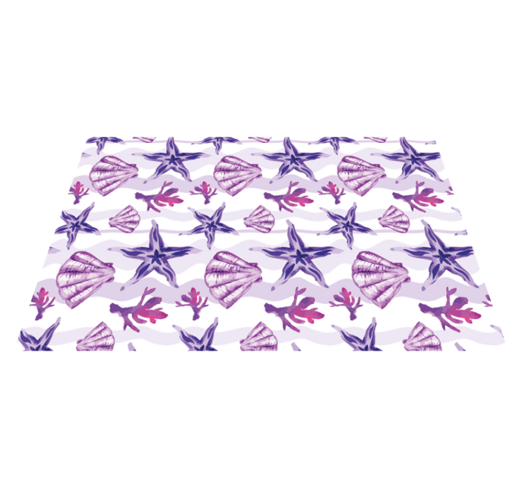 Vinyl teppich blumen korallenmuschel muster - TenStickers
