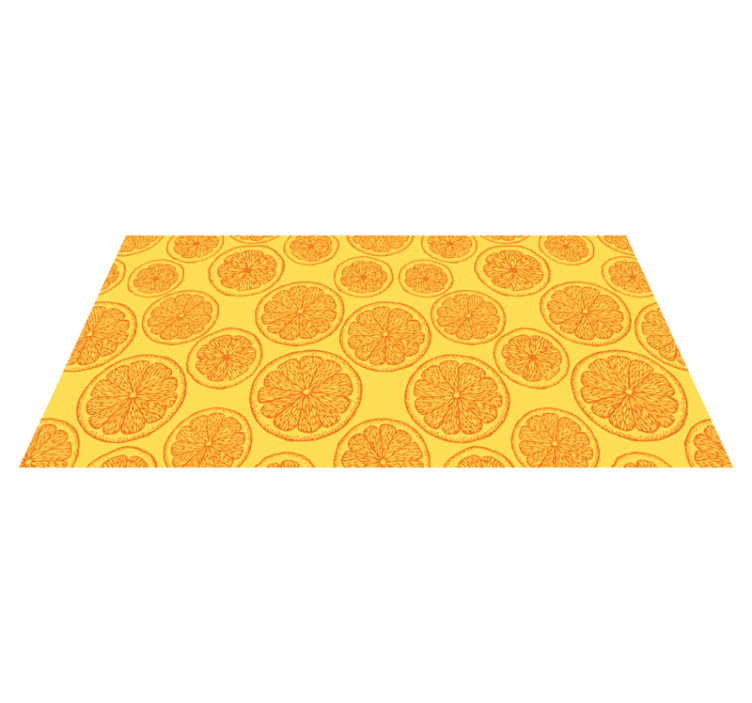 Vinyl teppich blumen mit zitrusfrucht-motiv - TenStickers