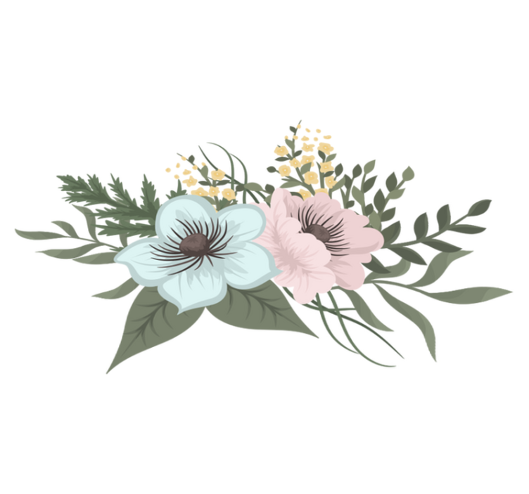 Vinyl teppich blumen botanisches ensemble arrangement - TenStickers