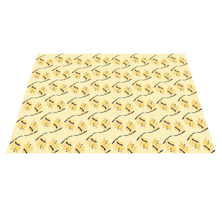 Vinyl teppich blumen mimosa muster - TenStickers