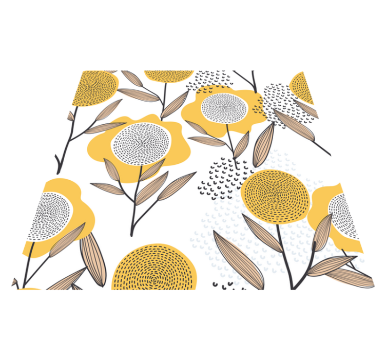 Vinyl teppich blumen gelbes abstraktes blumenmuster - TenStickers