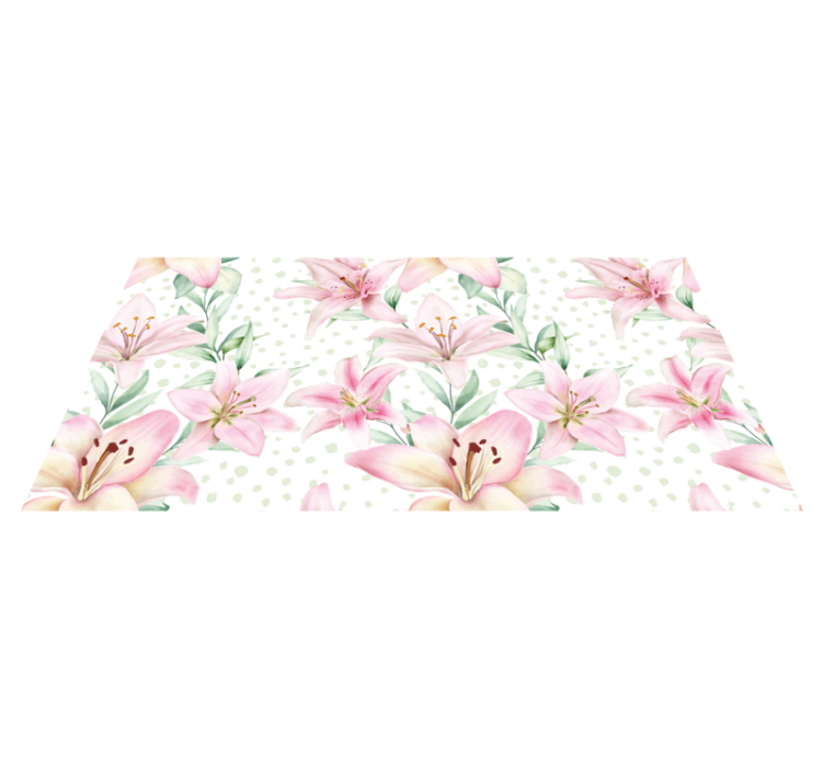 Vinyl teppich blumen mit eleganten lilienmustern - TenStickers