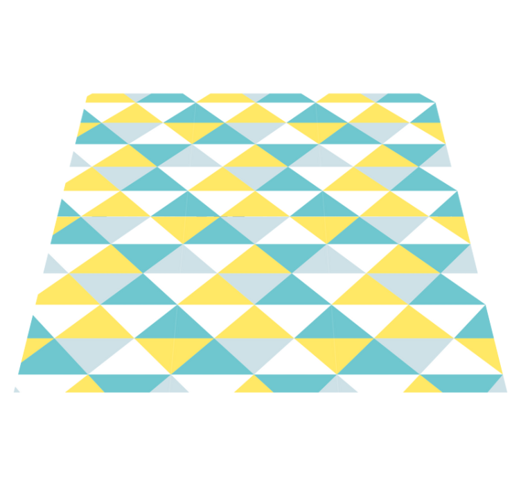 Vinyl teppich geometrisch gelb und blautöne - TenStickers