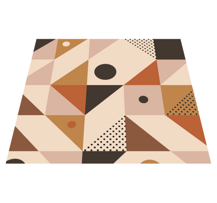 Vinyl teppich geometrisch braunes patchwork - TenStickers