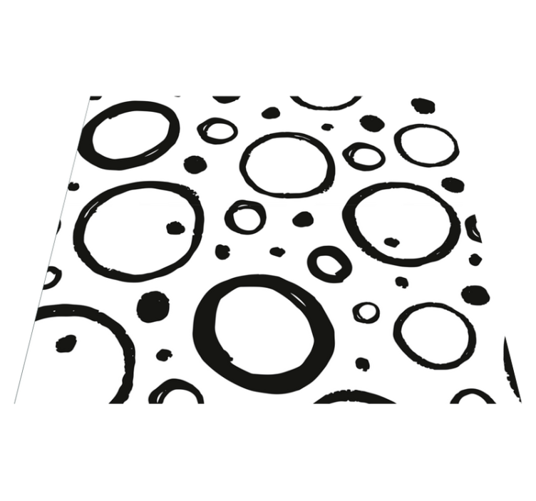 Vinyl teppich geometrisch rundes design schwarzweiß - TenStickers