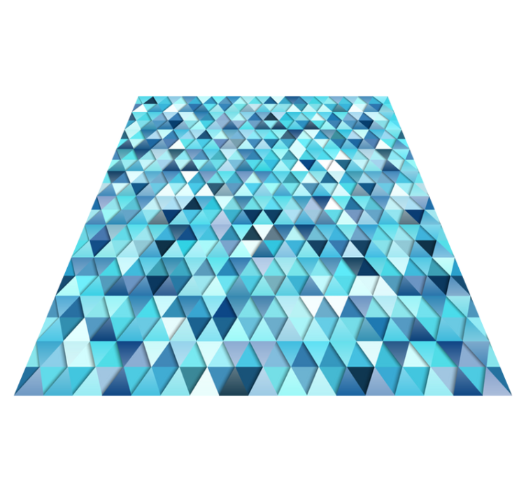 Vinyl teppich geometrisch in blau abstrakt - TenStickers