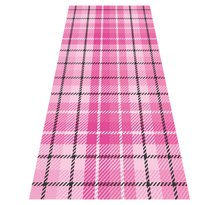 Vinyl teppich geometrisch in pink und schwarz kariert - TenStickers