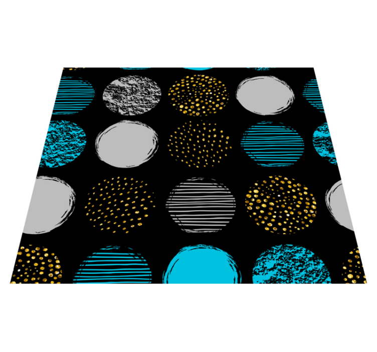 Vinyl teppich geometrisch punktmuster auf schwarz - TenStickers