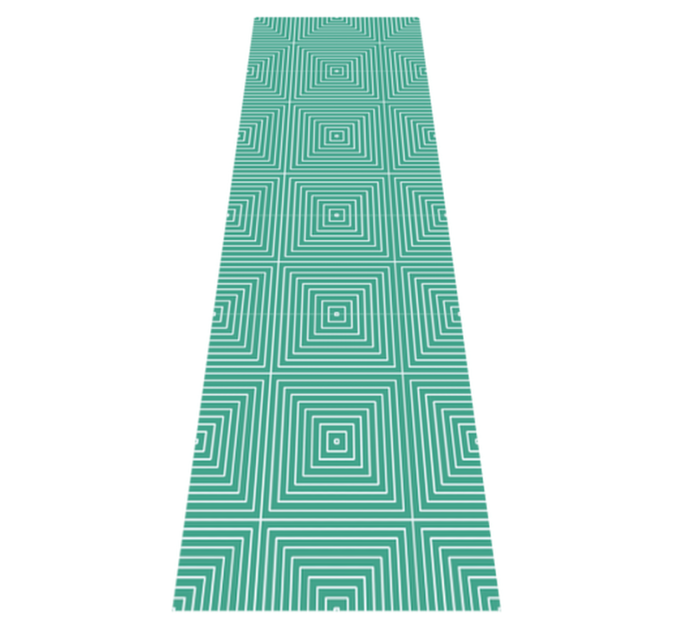 Vinyl teppich geometrisch grünes quadratmuster - TenStickers
