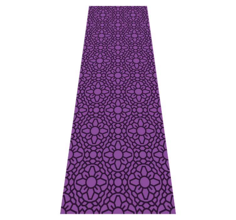 Vinyl teppich geometrisch lila kreismuster blumen - TenStickers