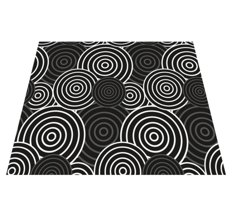 Vinyl teppich geometrisch schwarzer kreis auf hintergrund - TenStickers