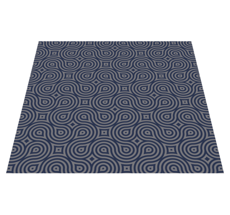 Vinyl teppich geometrisch in blauen formen - TenStickers