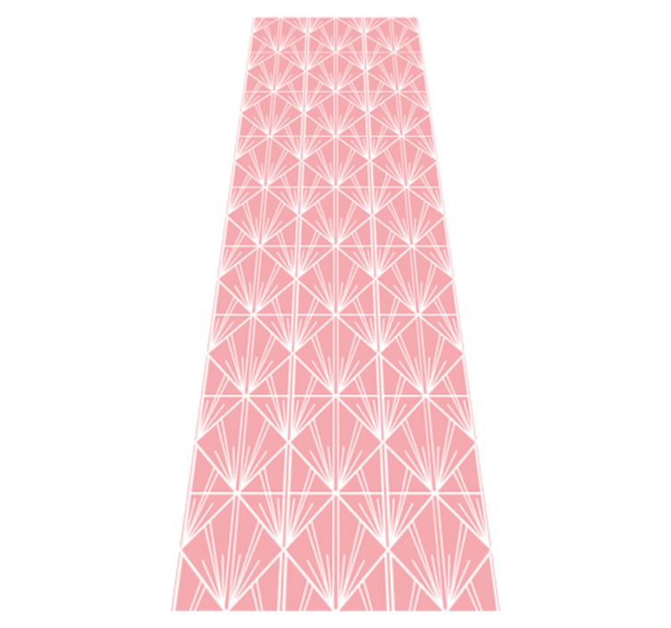 Vinyl teppich geometrisch modernes kunstmuster in rosa weiß - TenStickers