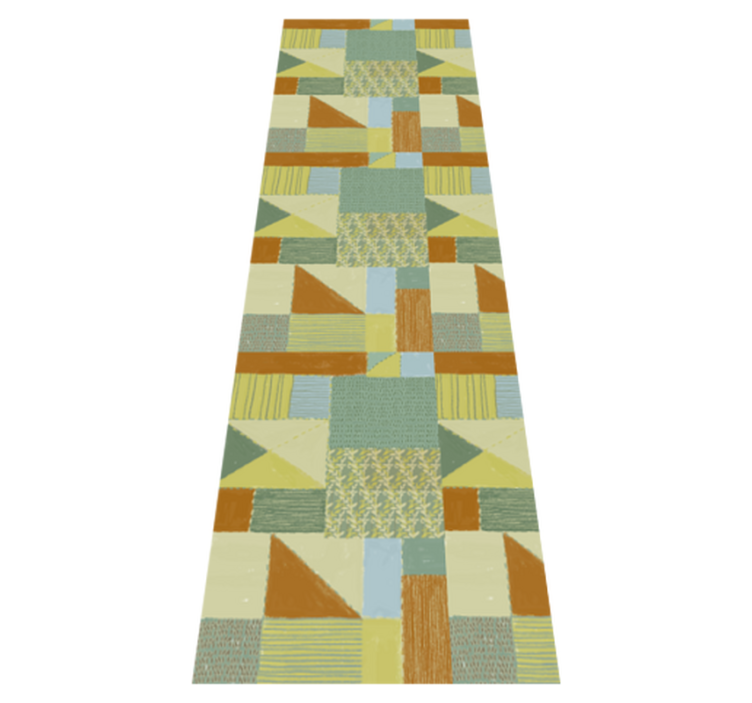 Vinyl teppich geometrisch buntes patchwork dreieck - TenStickers