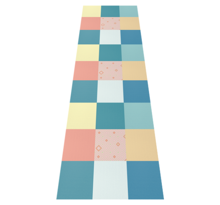 Vinyl teppich geometrisch buntes retro patchwork - TenStickers